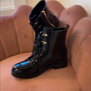 Black combat boots